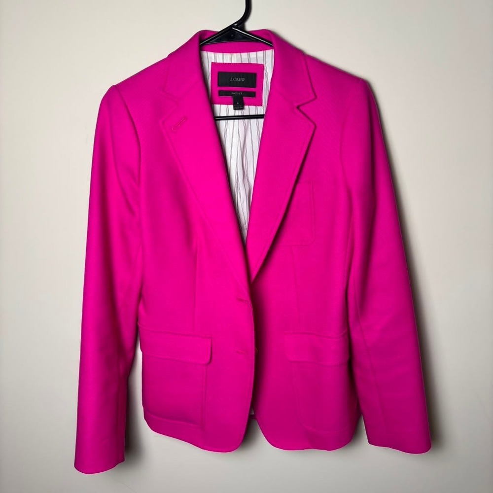J.Crew Rhodes Fuchsia Two Button Wool Twill Blazer Jacket Coat Womens Size 6